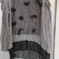Блуза трико и тюл, снимка 1 - Блузи с дълъг ръкав и пуловери - 25012336