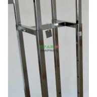 Тръбен метален стелаж с четири рамена - никелиран, снимка 2 - Стелажи и щандове - 15971382