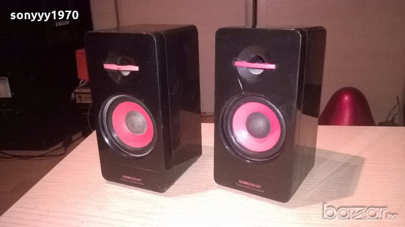 sonicgear-тонколони 2бр-16х9х8см-внос англия, снимка 1