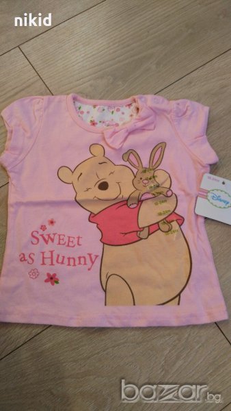 Мечо Пух розова тениска бебешка оригинал Disney Delta, снимка 1