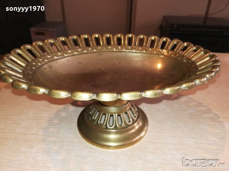 ретро колекция-фруктиера-мед/месинг-26х20х11см-внос швеицария, снимка 1