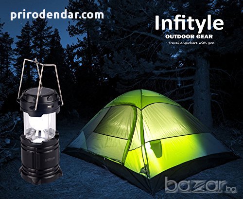 Соларна лампа - разтягаща се 6LED с изход за зареждане на телефони, снимка 1