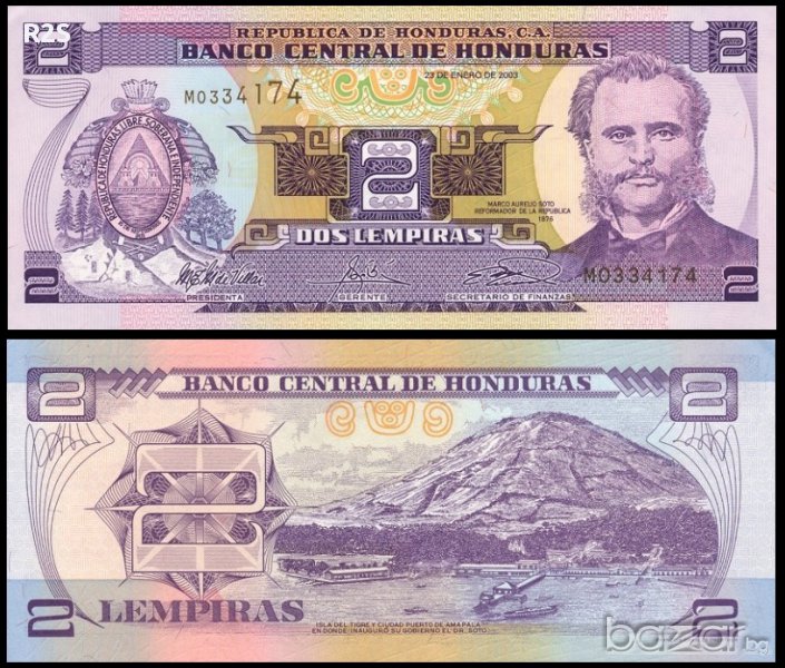 ХОНДУРАС HONDURAS 2 Lempiras, P80a, 2003 UNC, снимка 1