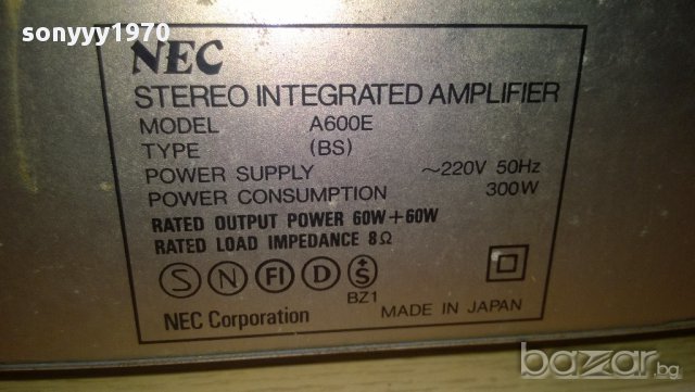 nec a600e-stereo amplifier-300watts-made in japan-внос швеицария, снимка 5 - Ресийвъри, усилватели, смесителни пултове - 10758424