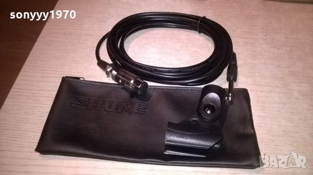 shure-кожен калъф+кабел с жак и букса+държач за микрофон, снимка 2 - Микрофони - 24670325