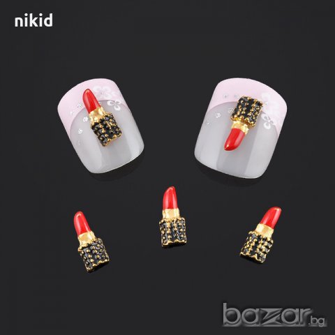 Червило златисто сребристо бижу за нокти декорация украса за маникюр