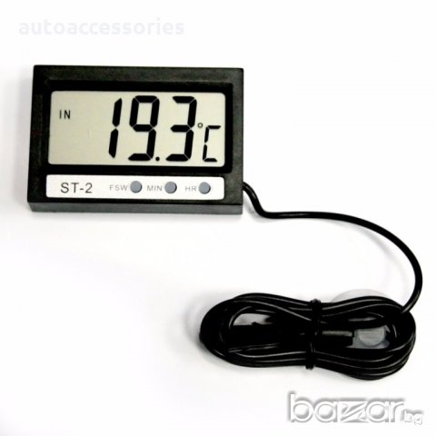 3000044638 Термометър за вграждане с външна и вътрешна температура и часовник ST-2, снимка 2 - Аксесоари и консумативи - 19013119