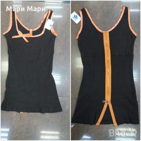 Кафяв потник с цип на гърба, снимка 16 - Потници - 25260627