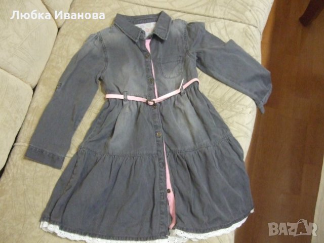 Детска дънкова рокля , снимка 1 - Детски рокли и поли - 23138956