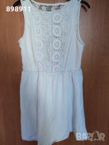 дънкова рокля с дантела, снимка 1