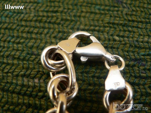 Сребърен ланец., снимка 4 - Колиета, медальони, синджири - 10547248