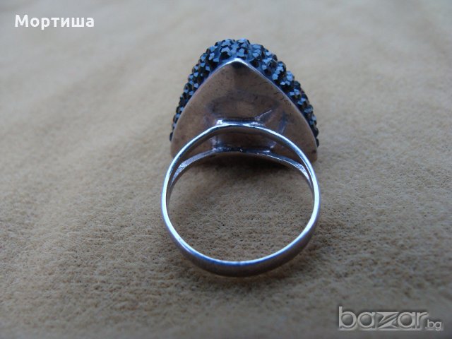 Сребърен пръстен с камъни Swarovski КОЛЕДНО НАМАЛЕНИЕ , снимка 4 - Пръстени - 19374961
