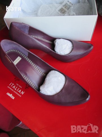 Нови обувки със шарен ток Firetrap в лилаво, кожа н.39, снимка 4 - Дамски обувки на ток - 25364261