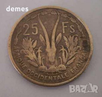  Френска Западна Африка - 25 франка, 1956 г., рядка, 27D, снимка 2 - Нумизматика и бонистика - 23827545