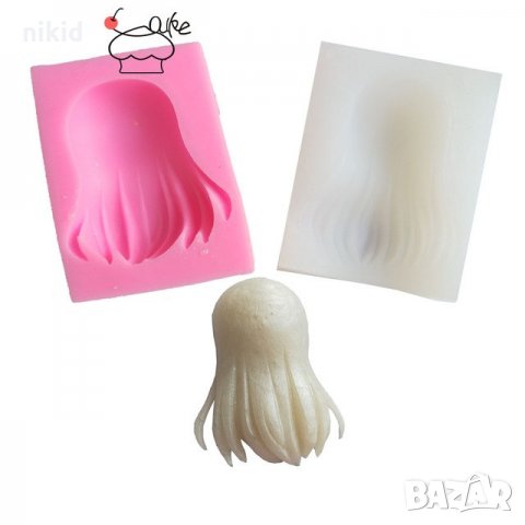 Глава коса в гръб силиконов молд форма декорация торта мъфини украса