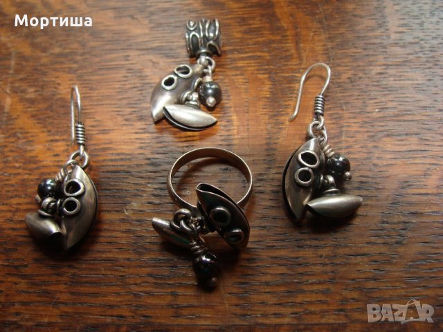  сребърен комплект с хематит разпродажба, снимка 2 - Бижутерийни комплекти - 22250838