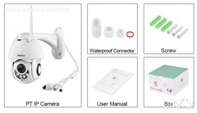 Водонепромокаема FULL HD 1080P PTZ 0~330° Моторизирана Камера Wi-Fi 3.6мм Леща Микрофон mSD Слот, снимка 12 - IP камери - 24205636