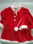 Коледна рокля за бебе, червена плюшена рокля за коледа бебешка, снимка 1 - Бебешки рокли - 12957091