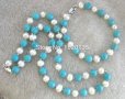 Огърлица + гривна от перли и тюркоаз, снимка 2