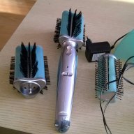 Ел четка за коса с зарядно и акумулатор с 3 приставки-от швеицария, снимка 6 - Преси за коса - 16956287