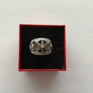 Масивен сребърен пръстен с бели и черни цирконий - сребро проба 925, снимка 5 - Пръстени - 18172345