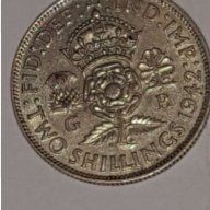 1942 TWO SHILLINGS SILVER, снимка 2 - Нумизматика и бонистика - 16183824