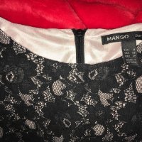 S Mango официална черна рокля с дантела хастар - пепел от рози , снимка 5 - Рокли - 22161129