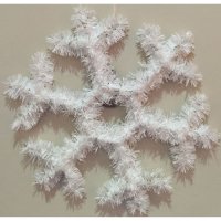 Голяма бяла снежинка от гирлянд коледна украса за стена 32см, снимка 5 - Декорация за дома - 23259151