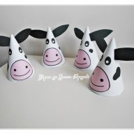 Парти шапки кравичка - за детски рожден ден на тема Ферма, снимка 1 - Други - 15163147