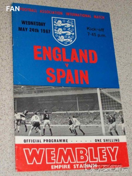Англия - Испания оригинална футболна програма от 1967 г. , снимка 1