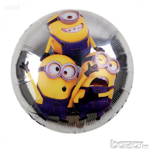 Миньоните Minions 3 миньона фолио фолиев балон хелий или въздух парти рожден ден, снимка 1