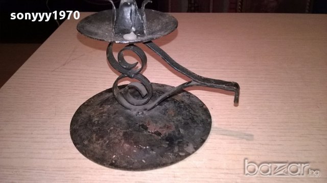 Метален свещник-17х13см, снимка 8 - Антикварни и старинни предмети - 17448696