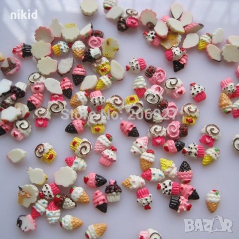 кексче сладоледче бижу декорация за нокти маникюр украса лятна