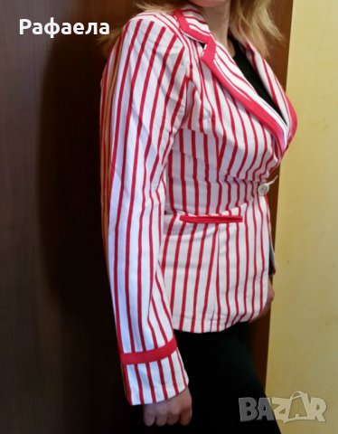 фешън с Дамско Сако на Вертикално Райе, снимка 1