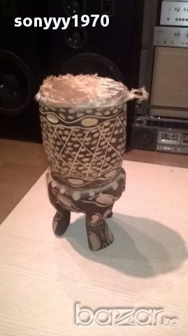 Африканска тарамбука с кожа-33х17см-внос швеицария, снимка 8 - Ударни инструменти - 17009013