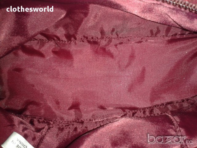 Елегантна дамска чанта във вишнев цвят, снимка 3 - Чанти - 11695119