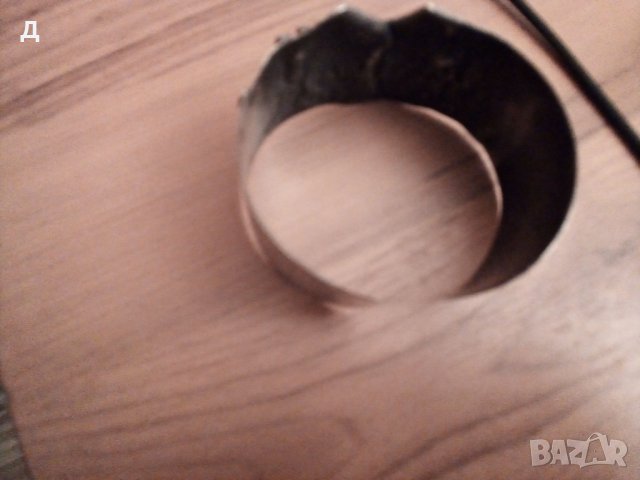  Авторска!Старинна масивна сребърна  дизайнерска гривна с естествен камък, снимка 9 - Гривни - 23349504