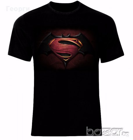 Батман vs Супермен Batman vs Superman Dawn of Justice Logo Тениска Мъжка/Дамска S до 2XL, снимка 1
