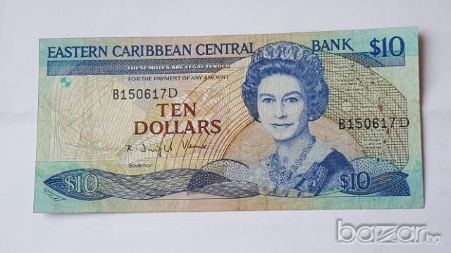 EASTERN CARIBBEAN STATES $ 10 DOLLARS 1985