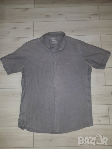 Сива мъжка риза с къс ръкав марка Teodor 