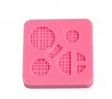 Супер ситни мини квадратчета мрежа в кръгчета силиконов молд форма декорация фондан тесто украса, снимка 1 - Форми - 24210943