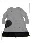 Рокля "Животът е любов" от ZINC в сив меланж с кожени елементи - 98, 104, 110 см., снимка 1 - Детски рокли и поли - 24088298
