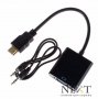 Преходник HDMI към VGA със звук + Гаранция, снимка 1 - Кабели и адаптери - 17339560