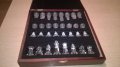 Нов стъклен шах в красива дървена кутия-внос швеицария, снимка 14