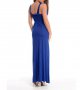 Елегантна синя дълга рокля с еластичен гръб марка Jadde, снимка 2