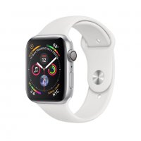 APPLE WATCH SILVER ALUMINUM CASE WITH WHITE SPORT BAND 44MM SERIES 4 GPS, снимка 1 - Смарт гривни - 23338077