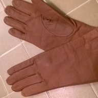 Кафяви дамски ръкавици естествена кожа 04, снимка 1 - Шапки - 12371881