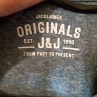 Мъж.тениска-"JACK & JONES"/-полиестер+памук+вискоза/-синя. Закупена от Германия., снимка 5 - Тениски - 21861788