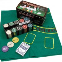 НАМАЛЕНИЕ Покер Сет от 300 части за игра Комплект за покер чипове, снимка 1 - Други спортове - 25403932