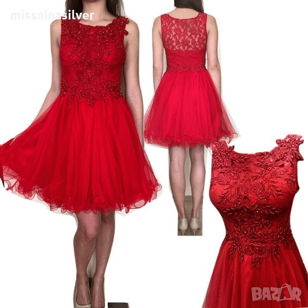 Бална червена рокля, снимка 1